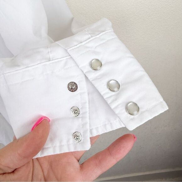 Vintage Panhandle Mens Bib Slim White Rodeo Western Shirt Pearl Snap XL - Picture 6 of 6